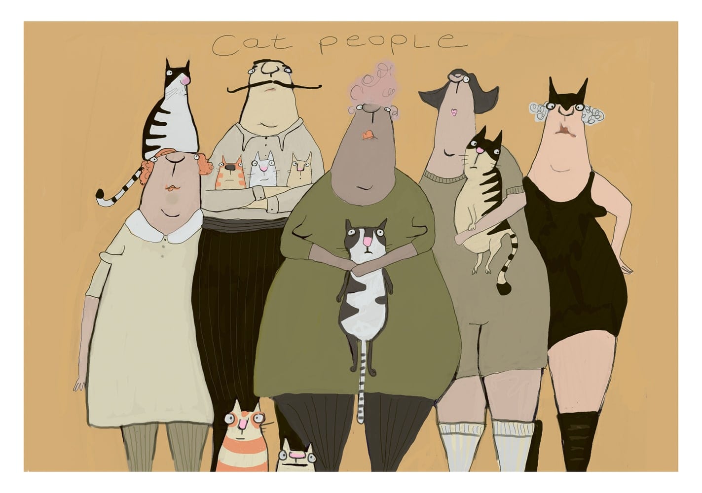 Postkarte - kittiekatstudio - catpeople