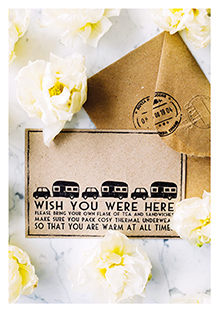 Postkarte - La Card - Wish you were here