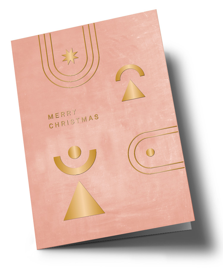 Klappkarte - Designfräulein - Xmas Geometric Lines rose