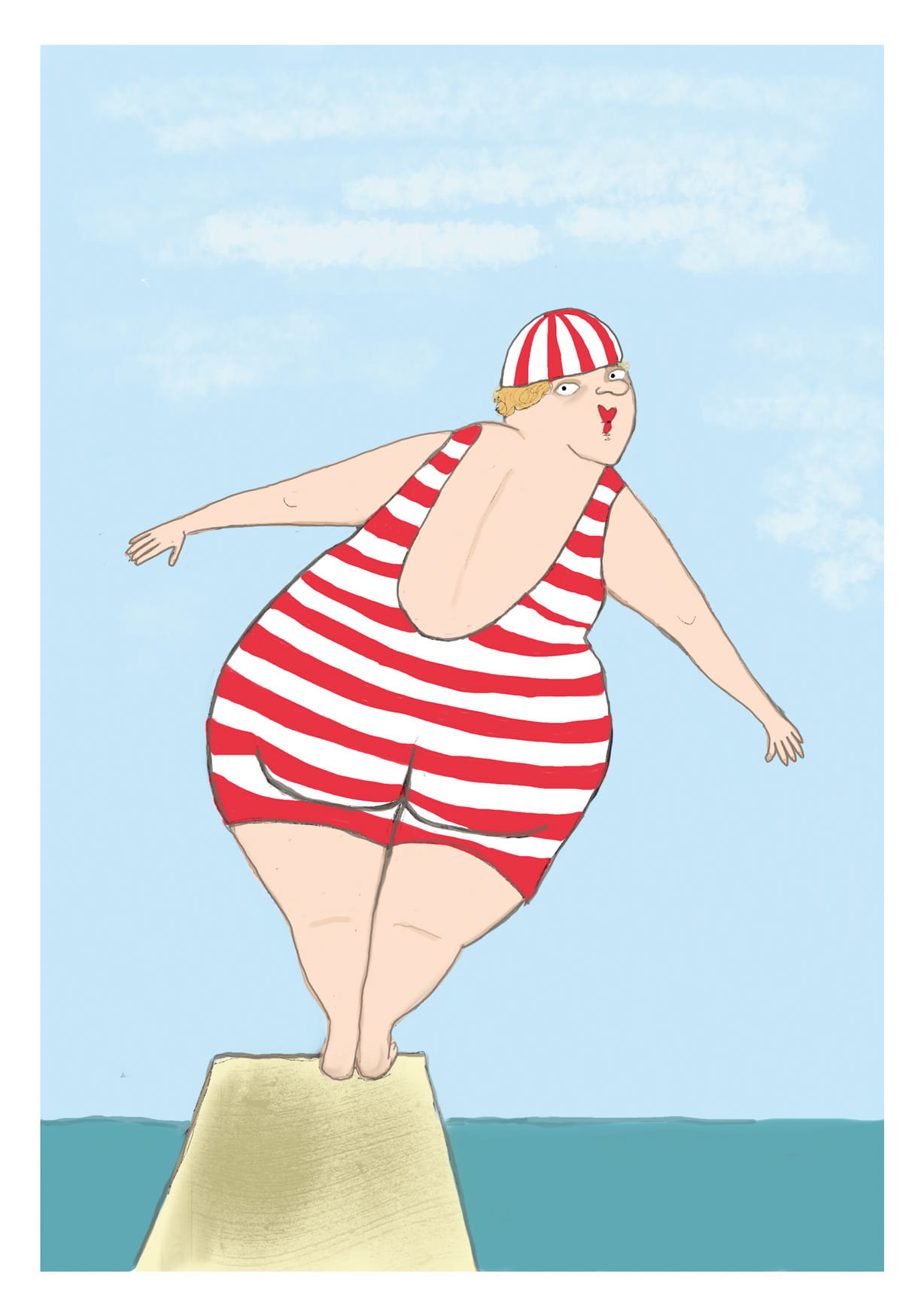 Postkarte - kittiekatstudio - Badefrau