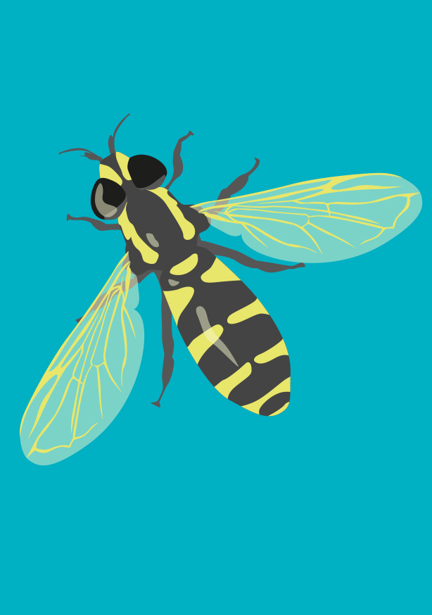 Postkarte - luminous - bee