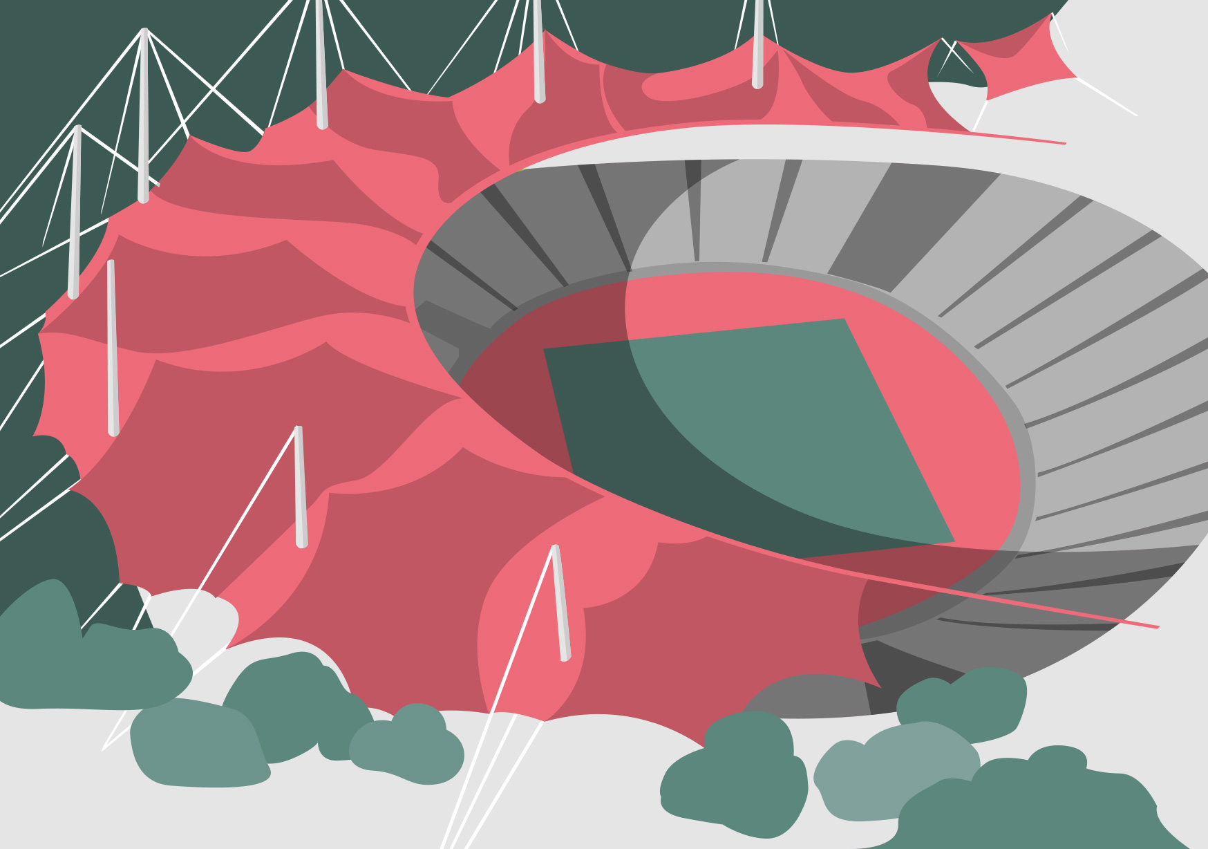 Postkarte -Bon Voyage- Olympiastadion, München Postkarte -Bon Voyage- Olympiastadion, München