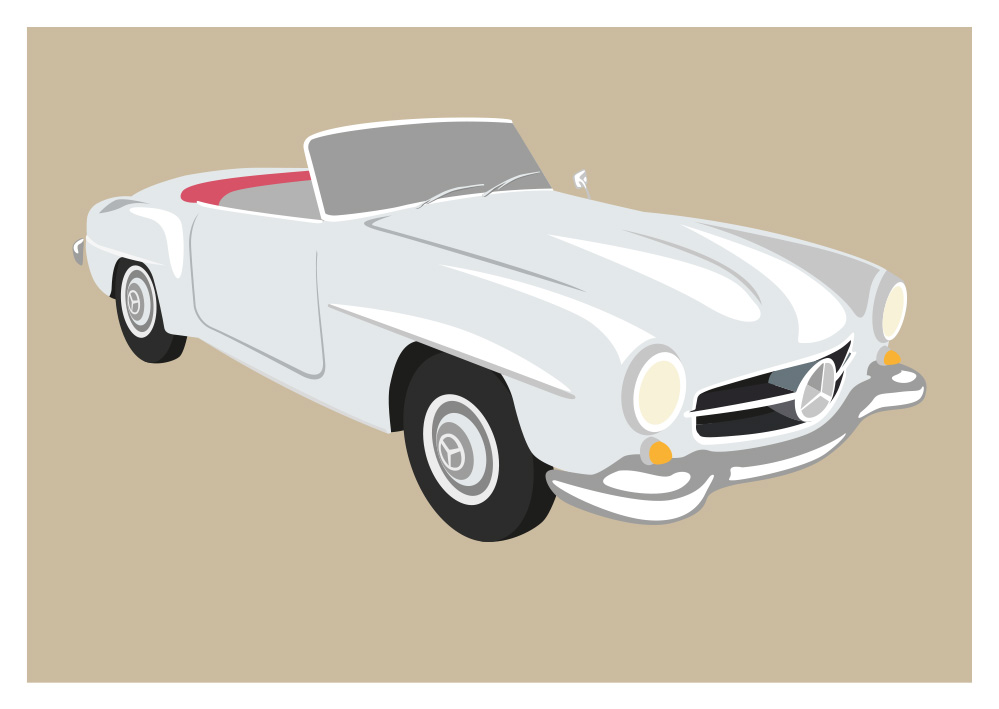 Postkarte - Mercedes 1957
