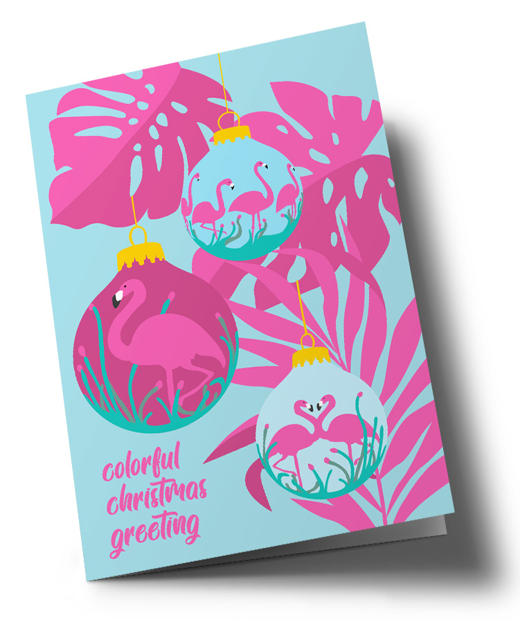 Klappkarte C6 - Happiness - Colorful Christmas