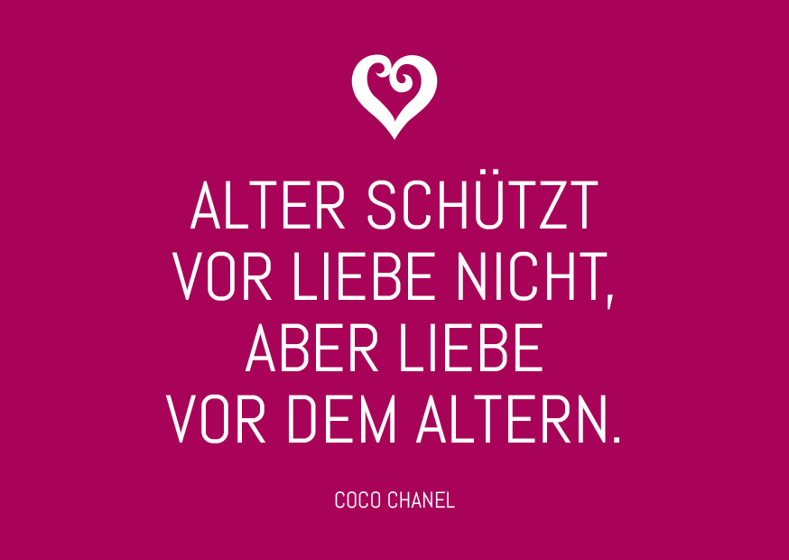 Postkarte - Wortsinn - Alter schützt vor Liebe nicht.