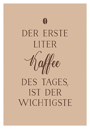 Postkarte - La Card - Der erste Liter Kaffee