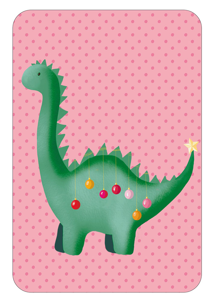Postkarte - Toni Starck - Lollipop - Dino Xmas