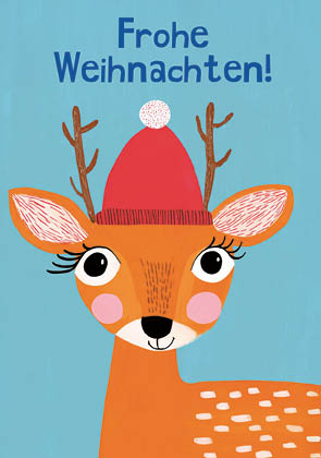 Postkarte - darilarifari - Bambi mit Mütze