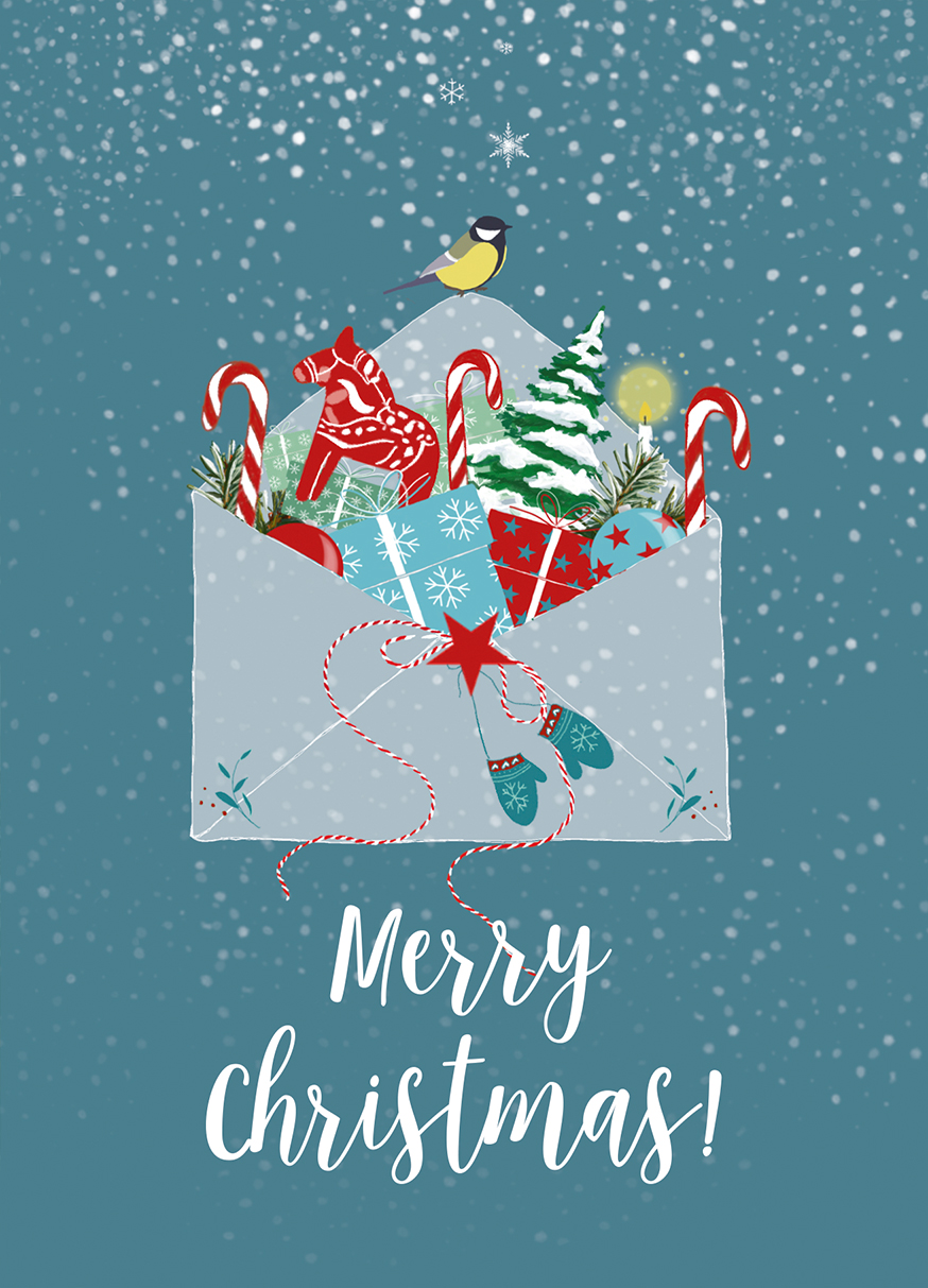 Postkarte - m-illu - Christmas letter