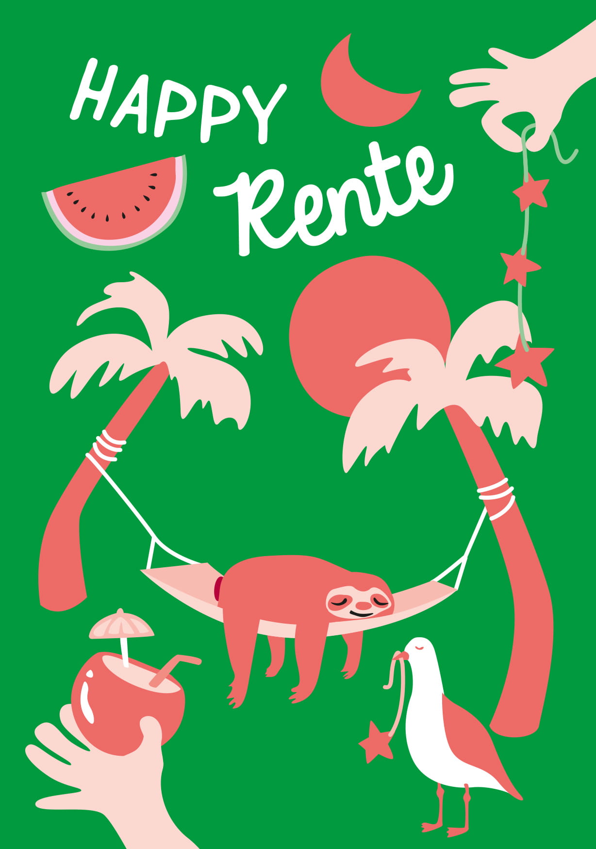 Postkarte - poppins - Happy Rente
