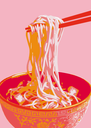 Postkarte - Toni Starck - Pink Miso Bowl