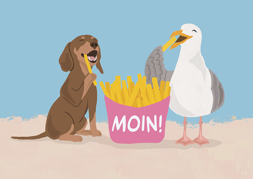 Postkarte - Alfie's Greetings - Moin
