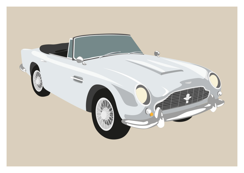 Postkarte - Aston Martin 1965