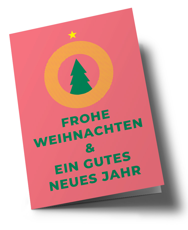 Klappkarte C6 - typestyle - Frohe Weihnachten & ein gutes neues Jahr