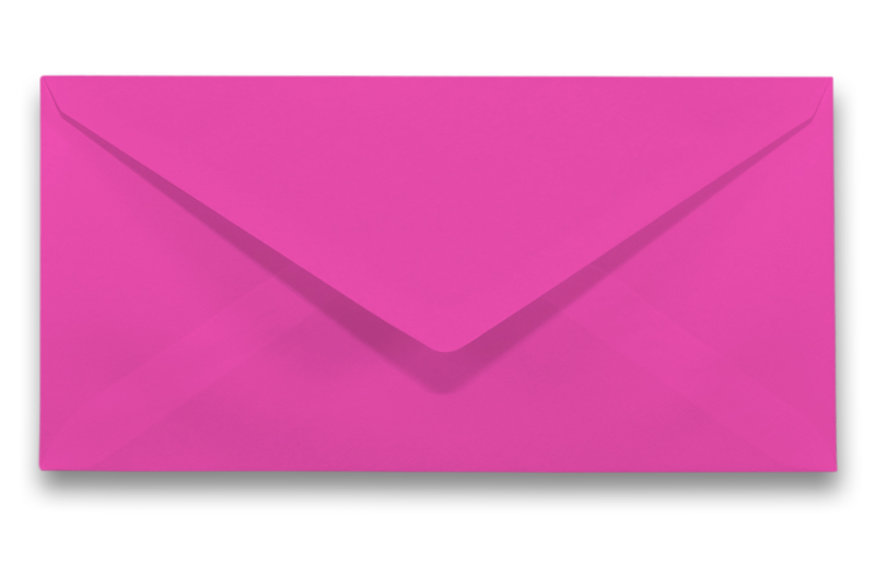 Umschlag - happiness - Neon Pink - DIN LANG