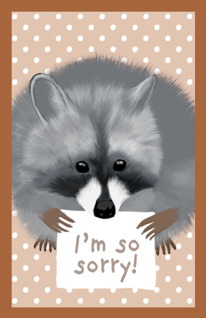 Minicard - Toni Starck - Racoon Sorry! Minicard - Toni Starck - Racoon Sorry!