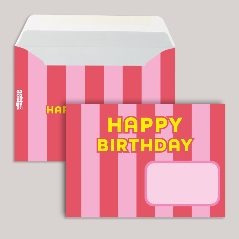 Umschlag - neonstyle - Stripes Happy Birthday