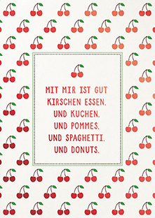 Postkarte - La Card - Kirschen essen
