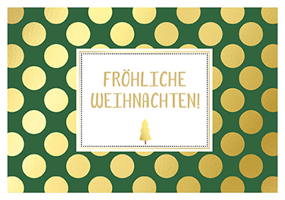 Klappkarte C6 - La Card - Goldpunkte, grün