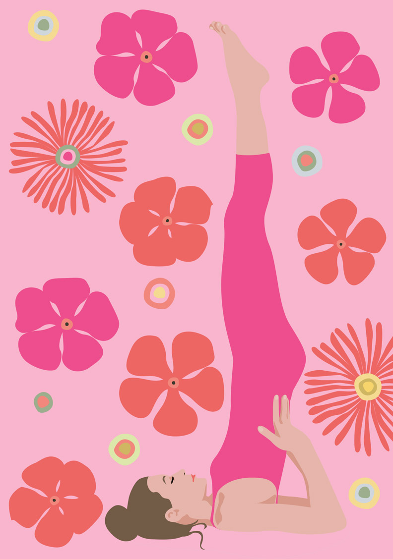 Postkarte - happiness - Yoga Salamba Sarvangasana Postkarte - happiness - Yoga Salamba Sarvangasana