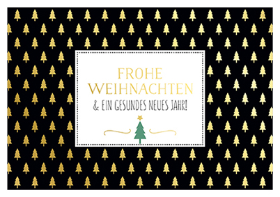 Klappkarte C6 - La Card - Bäumchen auf schwarz