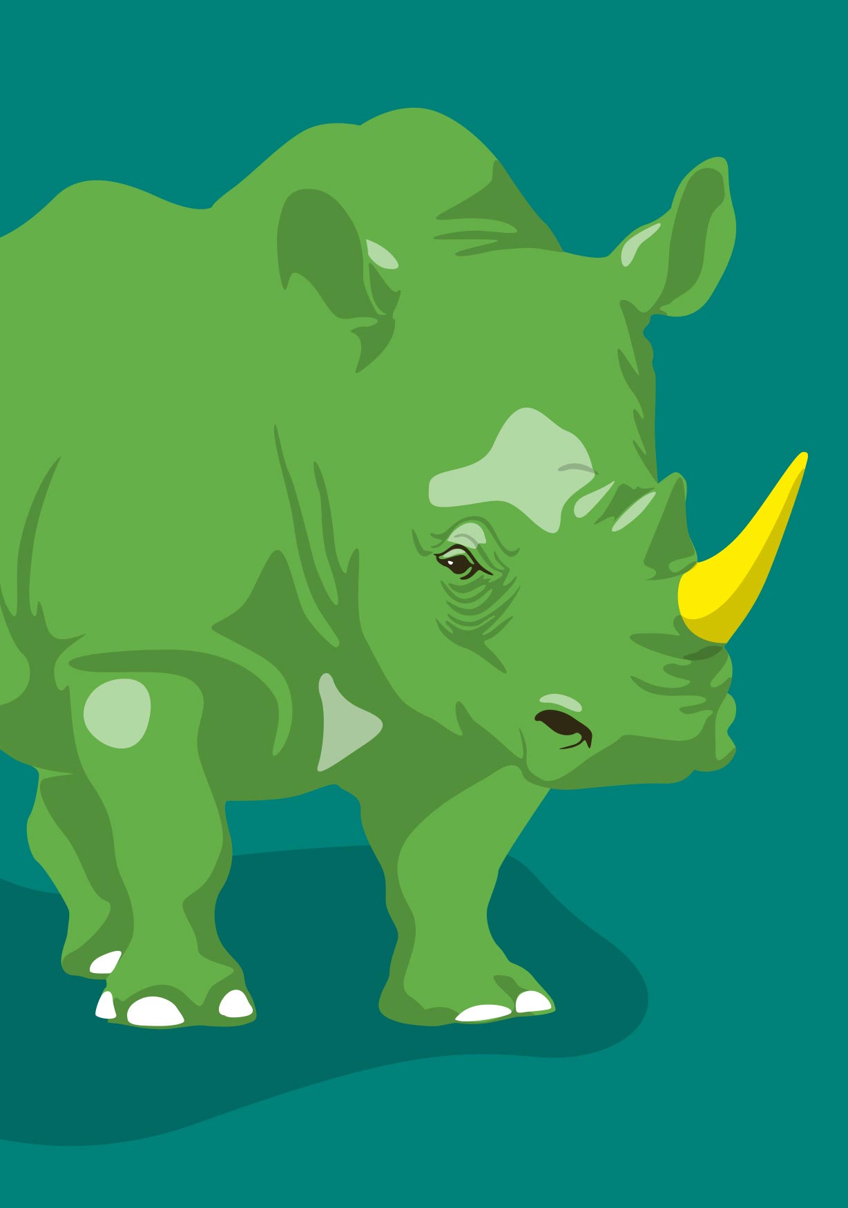 Postkarte - luminous - Nashorn