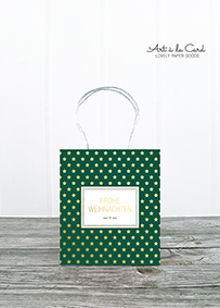 Geschenktüte Mini - Sternchen, grün-gold Geschenktüte Mini - Sternchen, grün-gold