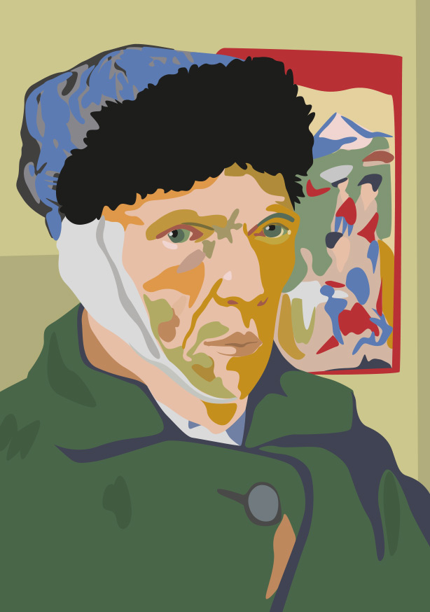 Postkarte - Museum Art - Portrait January 1889, van Gogh Postkarte - Museum Art - Portrait January 1889, van Gogh