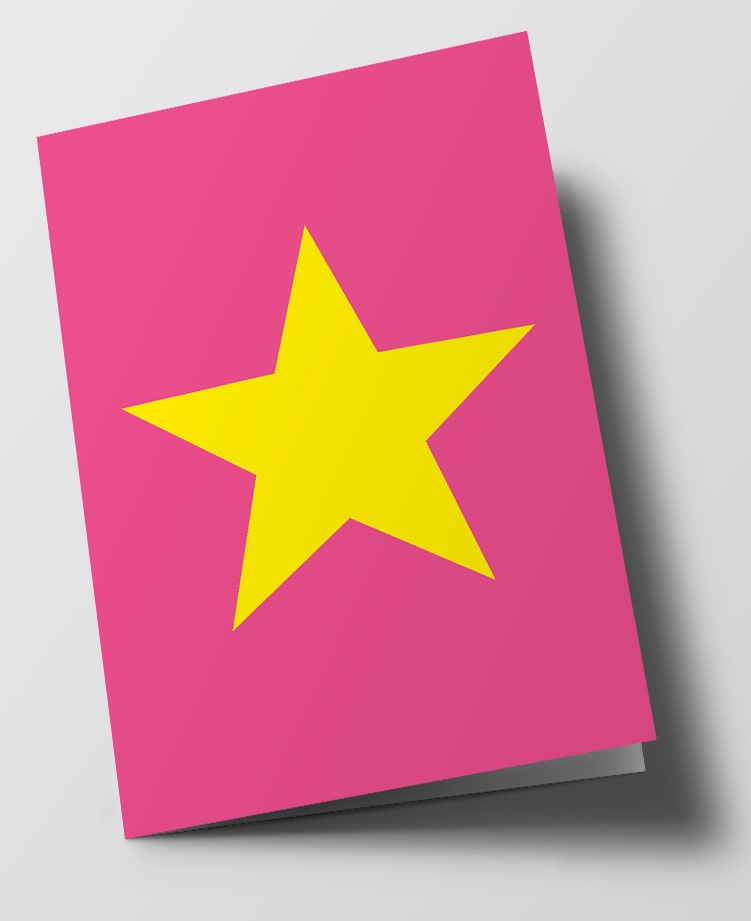 Klappkarte C6 - typestyle - Yellow Star