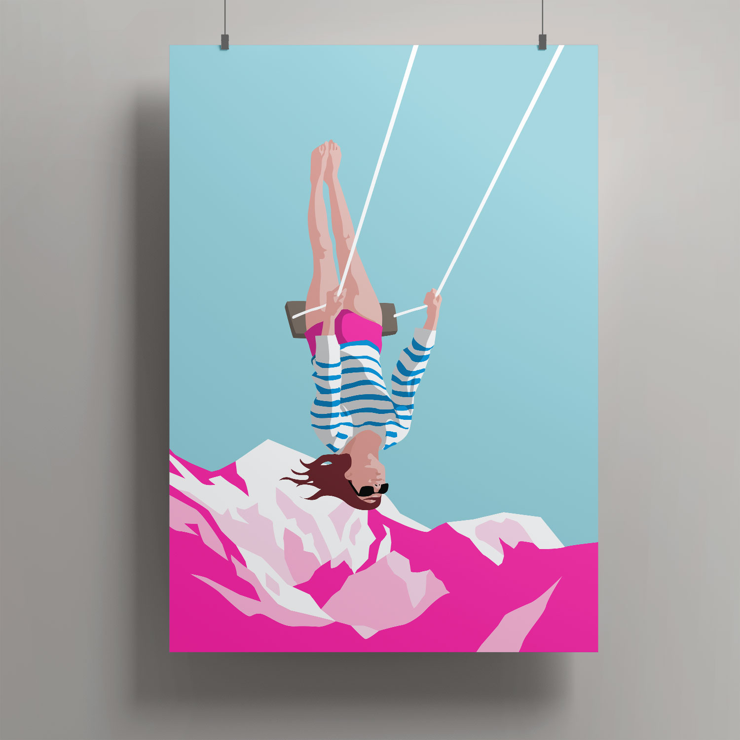 Artprint A3 - girl over the Mountains Artprint A3 - girl over the Mountains