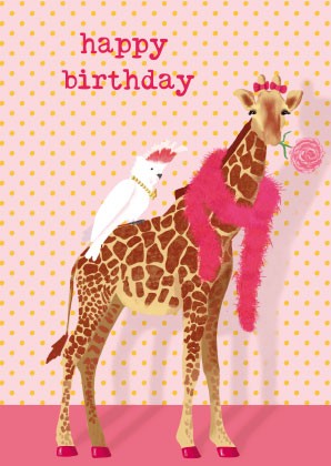 Postkarte - Toni Starck - Birthday giraffe