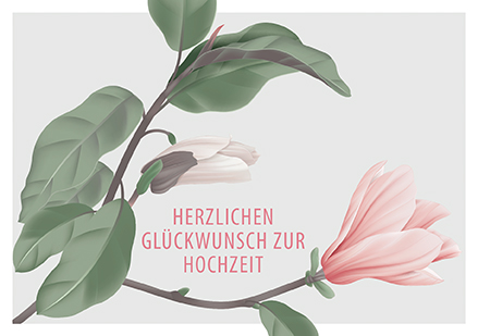 Klappkarte - La Card - Hochzeit, Hibiskus