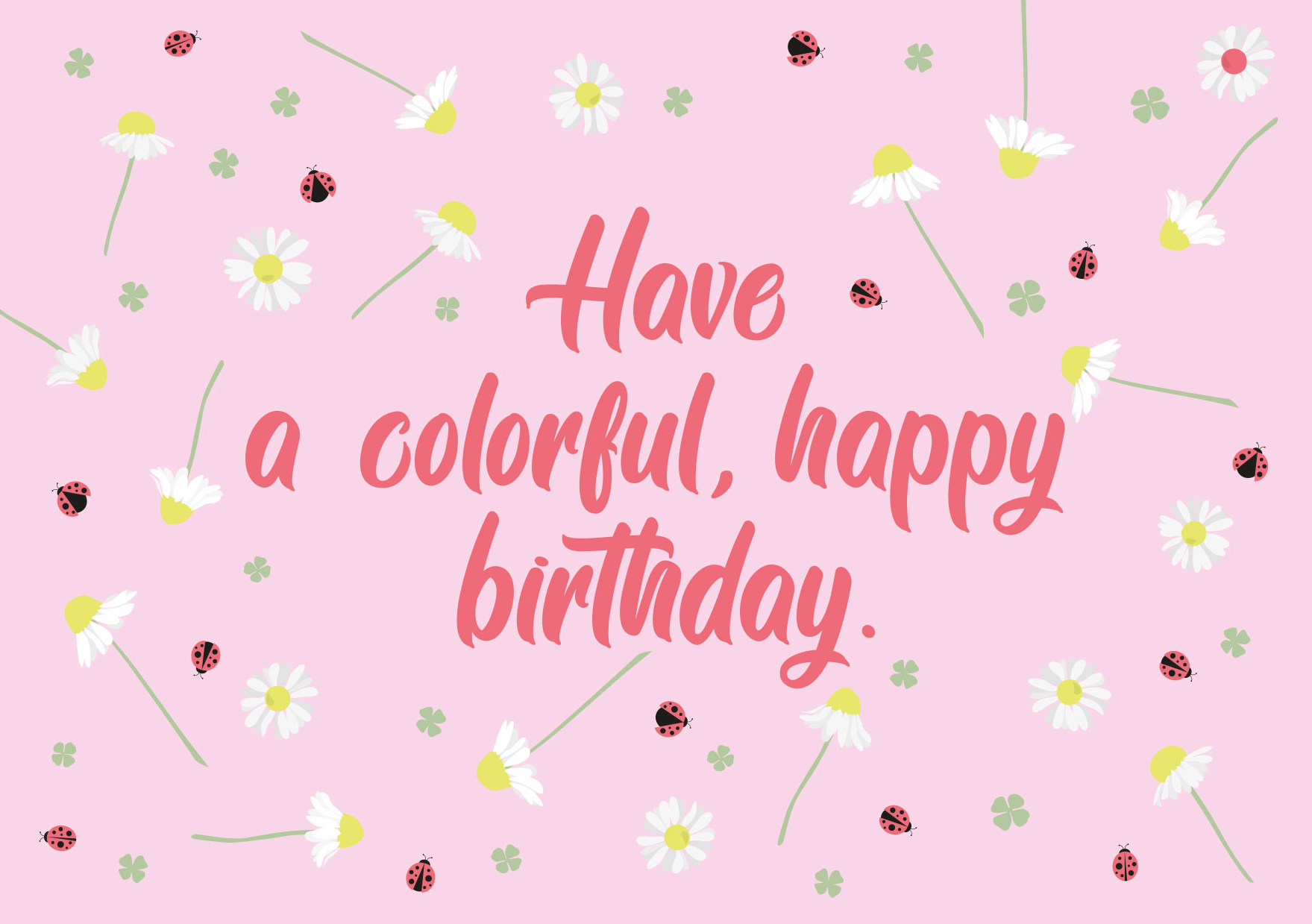 Postkarte - luminous - colorful Happy Birthday