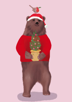 Postkarte - Toni Starck Vanilla - Santa Bear