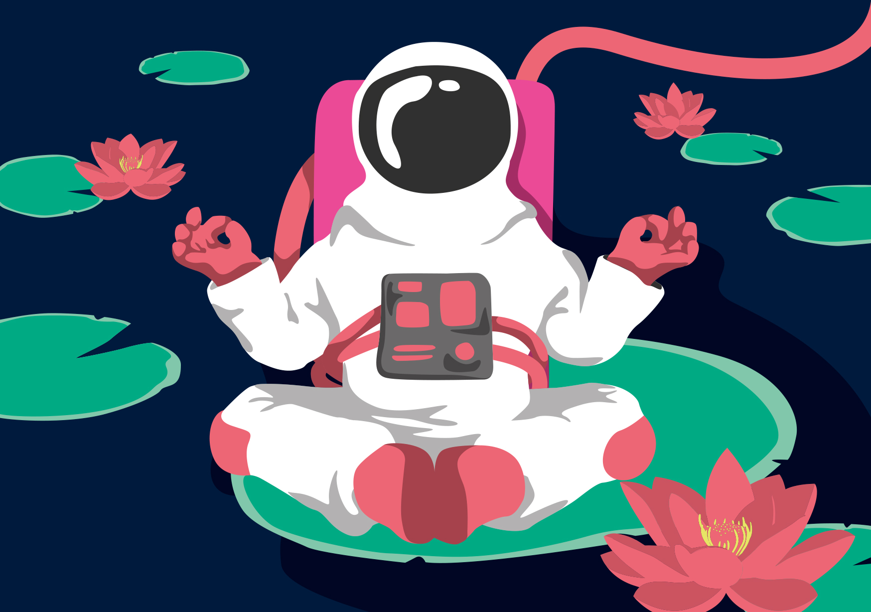 Postkarte - luminous - Astronaut Lotus