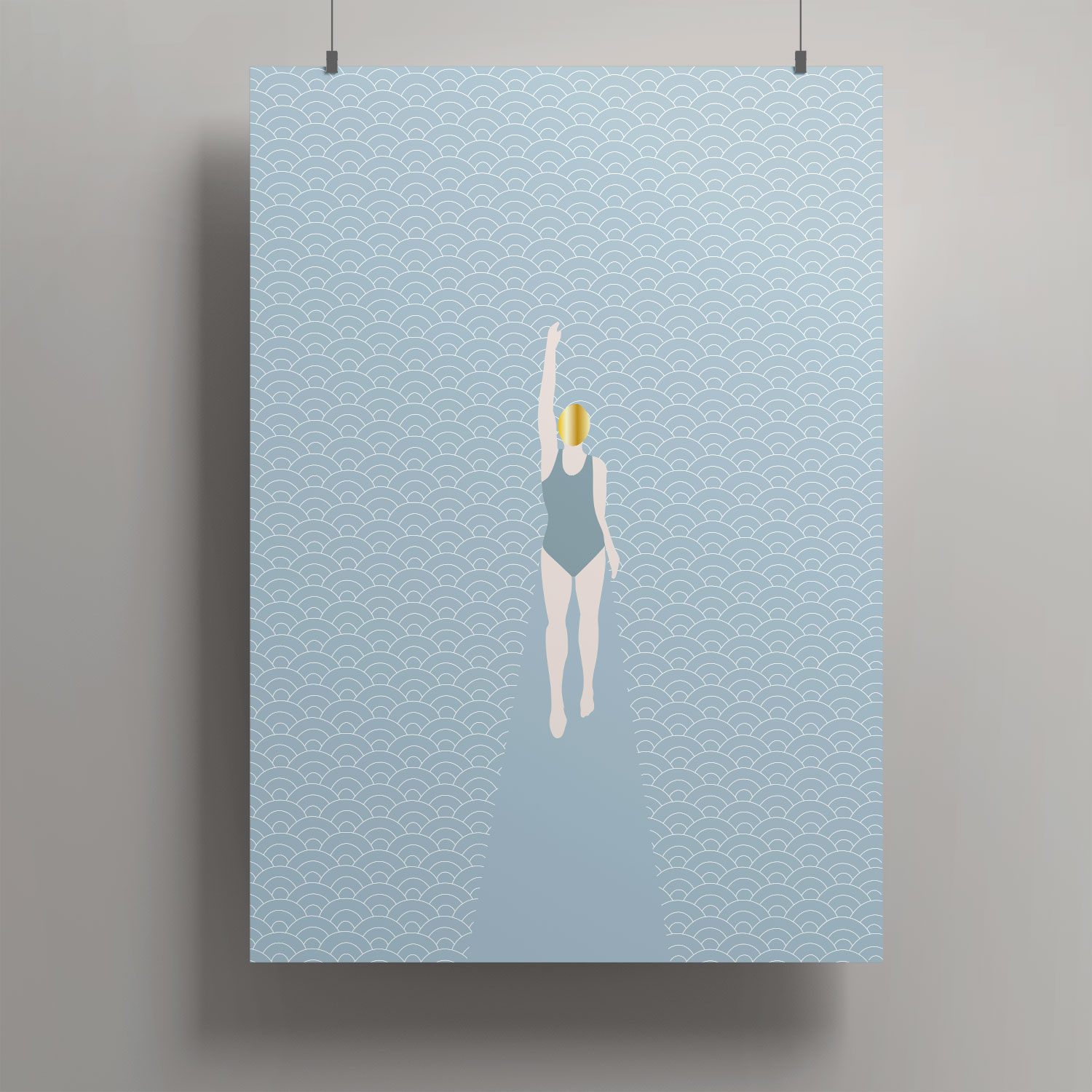 Artprint A3 - Toni Starck - swimmer in waves Artprint A3 - Toni Starck - swimmer in waves