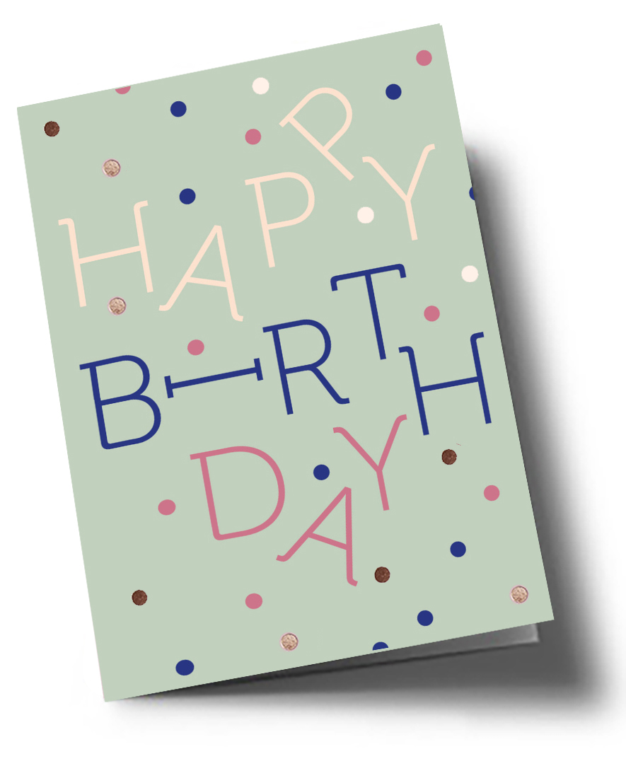 Klappkarte C6 - Typoesie - Birthday Typo