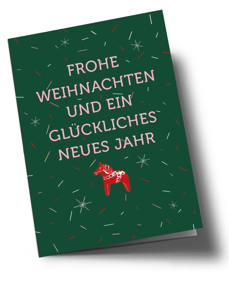 Klappkarte C6 - Typoesie - Nachtgrün Pferd