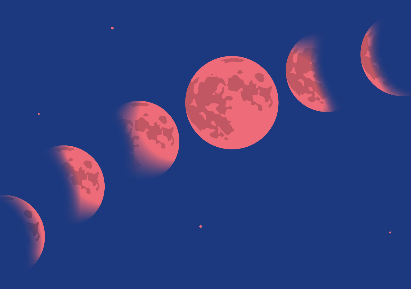 Postkarte - luminous - Moon Phases