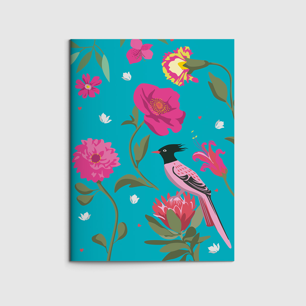 Notizheft A5 - Happiness - Pink Bird