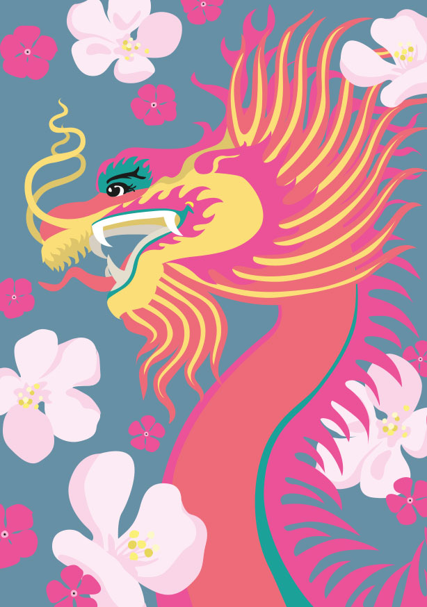 Postkarte - happiness - Dragon