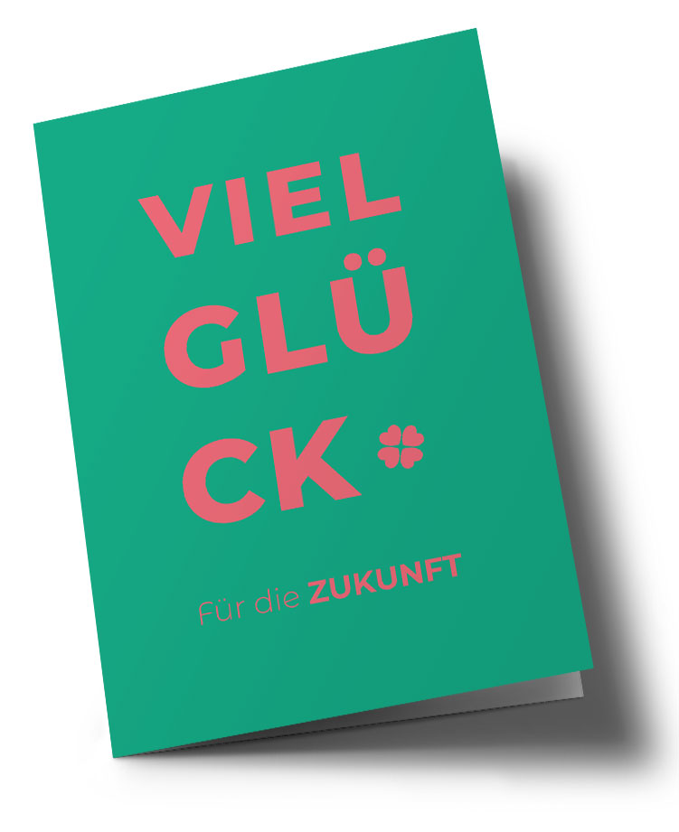 Klappkarte C6 - typestyle - Viel Glück