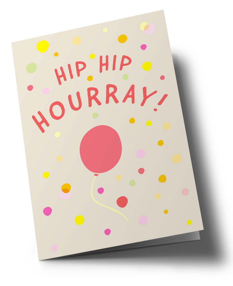 Klappkarte C6 - nola - hip hip hourray Klappkarte C6 - nola - hip hip hourray