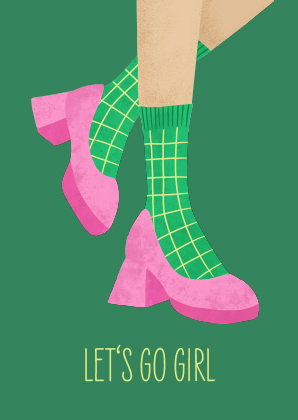 Postkarte - andrea liesert - let´s go girl