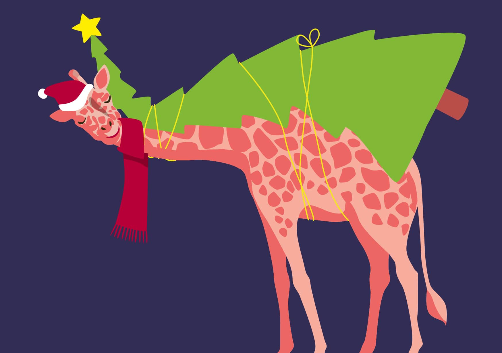 Postkarte - luminous - Giraffe
