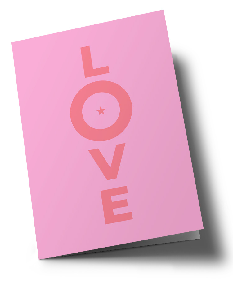 Klappkarte C6 - typestyle - Pink Love