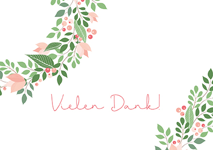 Klappkarte C6 - La Card - Dank, Beerenranke