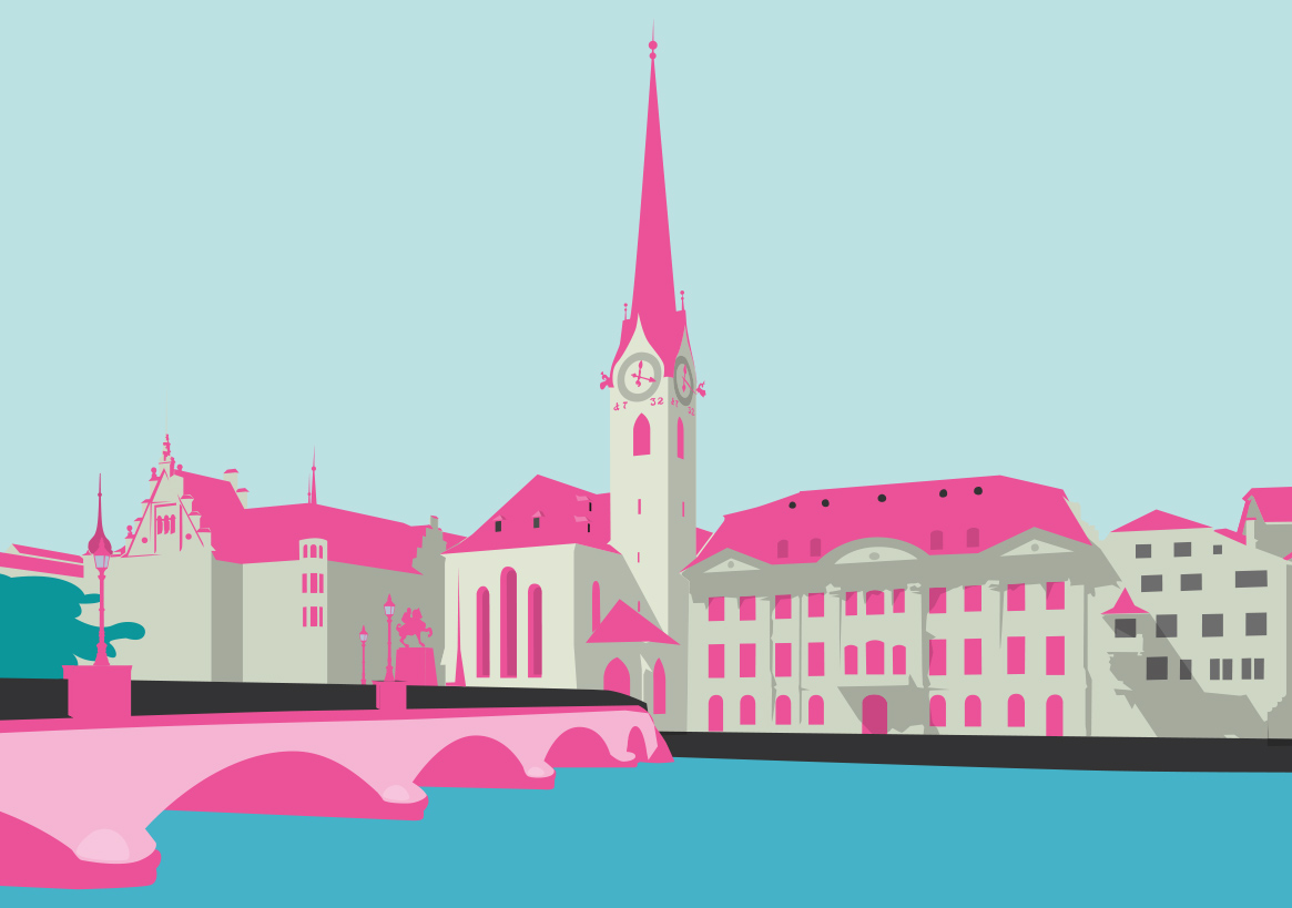 Postkarte -Bon Voyage- Fraumünster, Zürich, Switzerland Postkarte -Bon Voyage- Fraumünster, Zürich, Switzerland