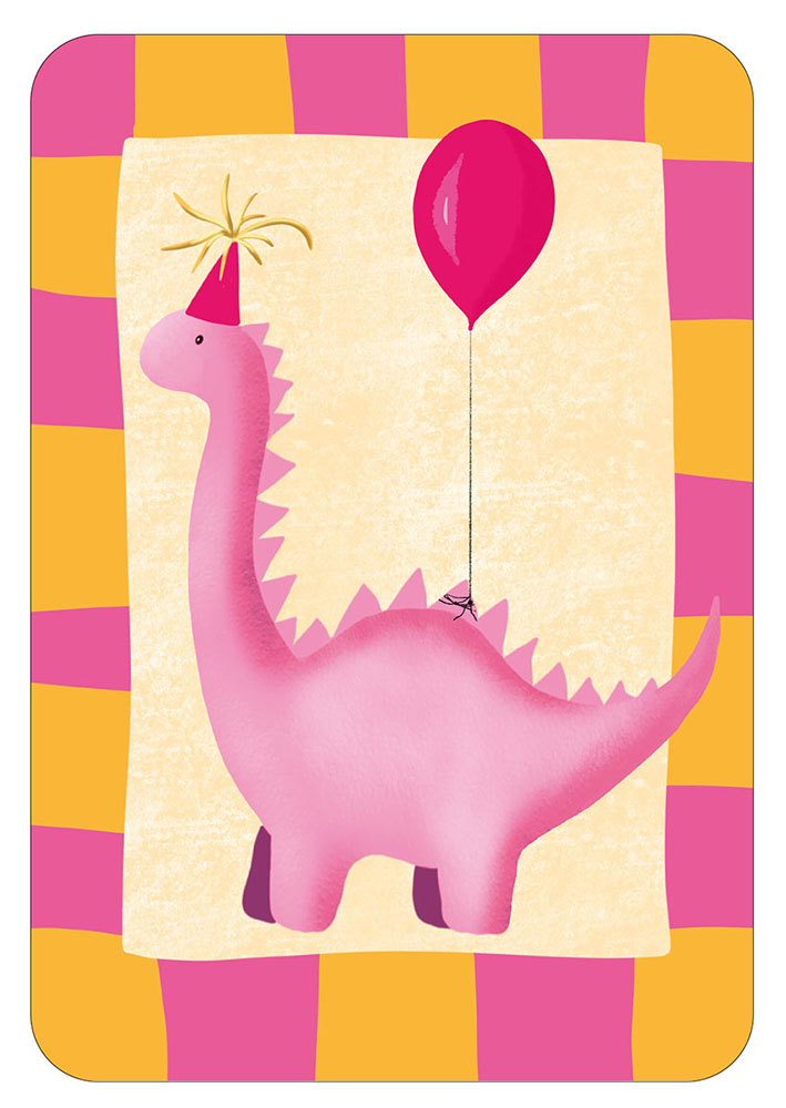 Postkarte - Toni Starck - Lollipop - Birthday Dino