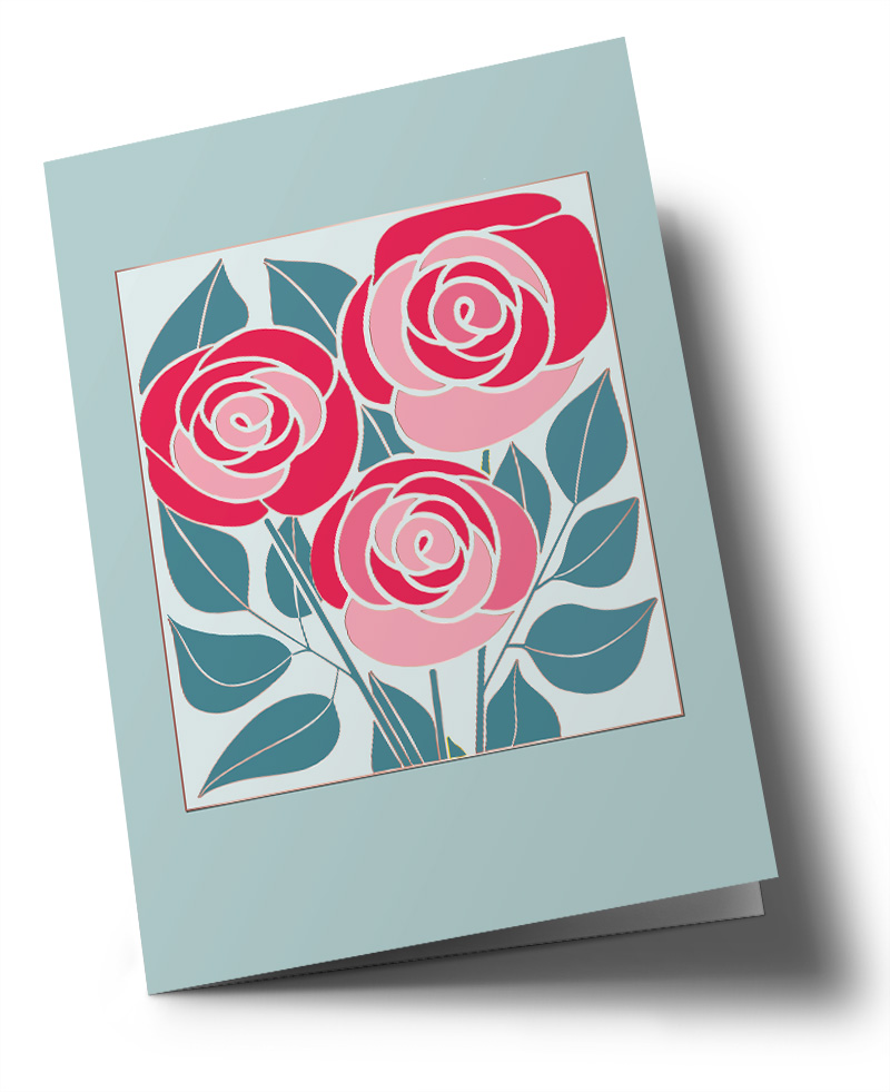 Klappkarte C6 - Toni Starck - Red Roses Square Klappkarte C6 - Toni Starck - Red Roses Square